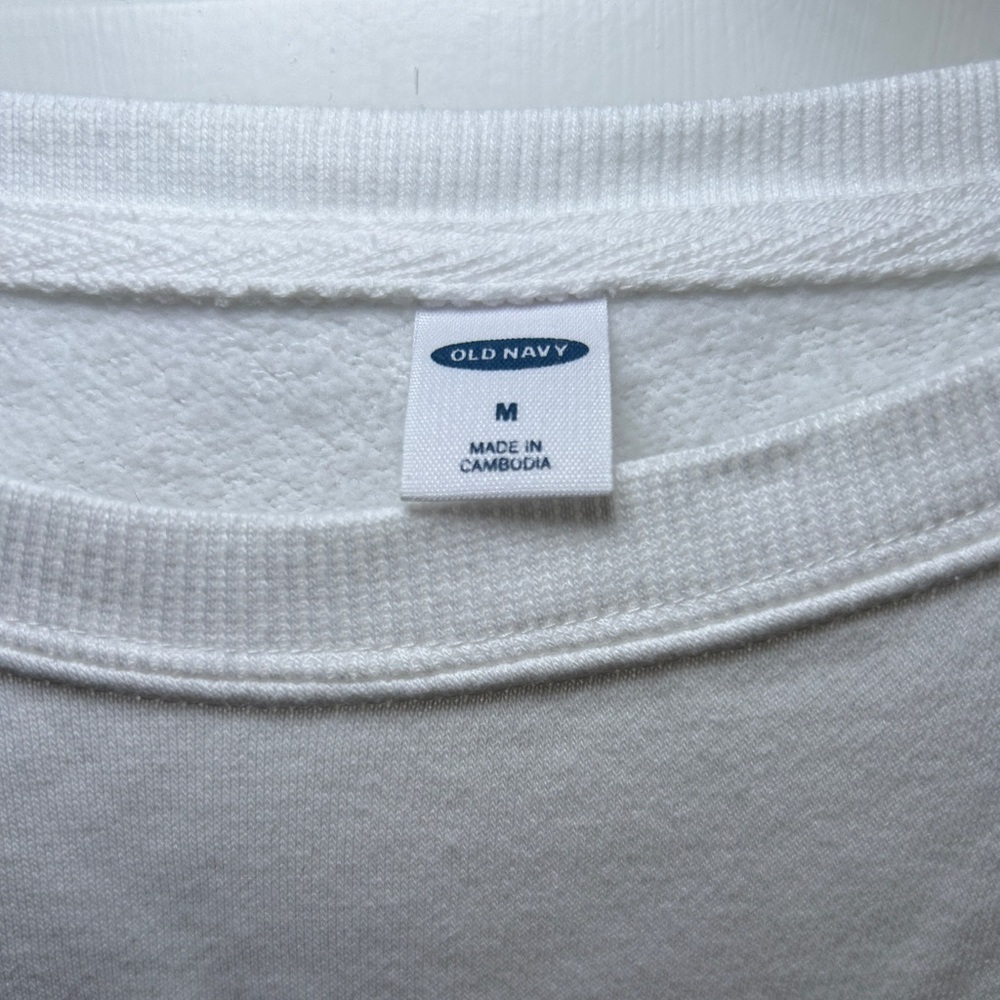 Old Navy White Sweatshirt with Red Text - Picture 3 of 3